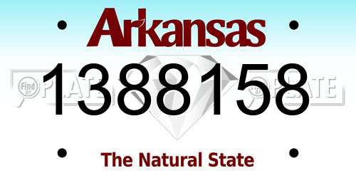 1388158 Arkansas License Plate