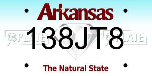 138JT8 Arkansas License Plate