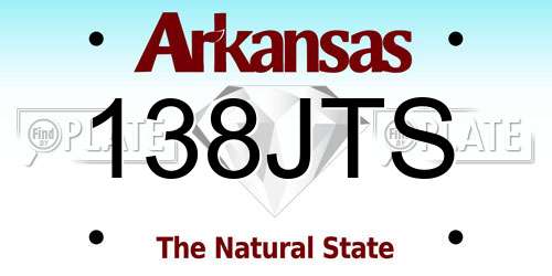 138JTS Arkansas License Plate