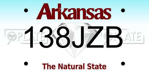 138JZB Arkansas License Plate
