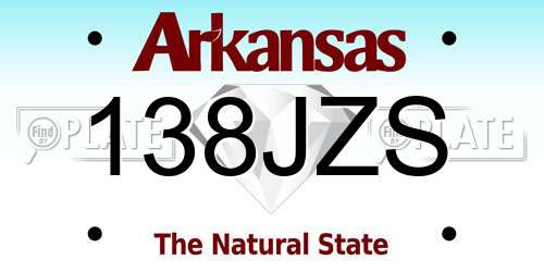 138JZS Arkansas License Plate