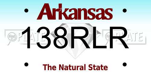 138RLR Arkansas License Plate