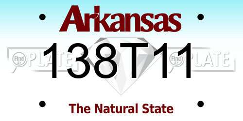 138T11 Arkansas License Plate
