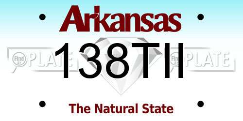 138TII Arkansas License Plate