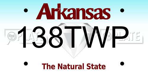 138TWP Arkansas License Plate