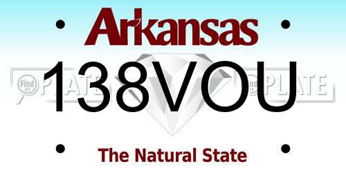 138VOU Arkansas License Plate