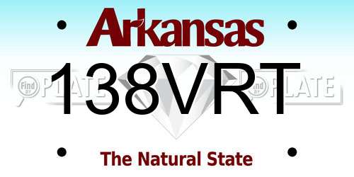 138VRT Arkansas License Plate