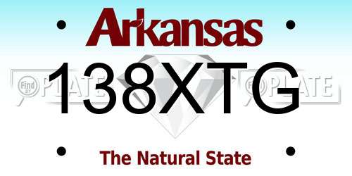 138XTG Arkansas License Plate