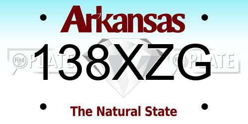 138XZG Arkansas License Plate