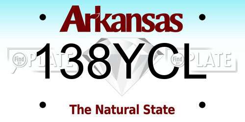 138YCL Arkansas License Plate