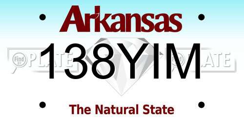 138YIM Arkansas License Plate