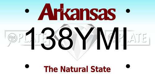 138YMI Arkansas License Plate