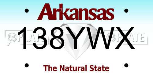 138YWX Arkansas License Plate