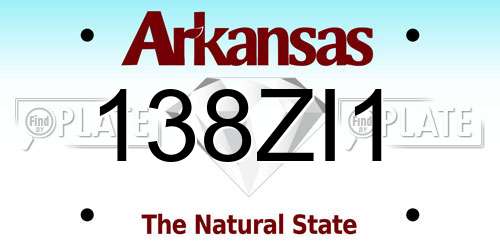 138ZI1 Arkansas License Plate