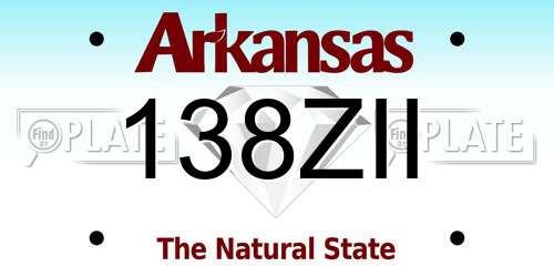 138ZII Arkansas License Plate