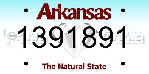 1391891 Arkansas License Plate