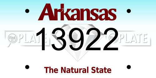 13922 Arkansas License Plate