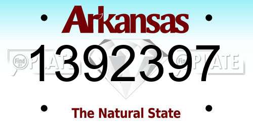 1392397 Arkansas License Plate