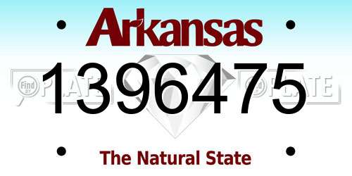 1396475 Arkansas License Plate