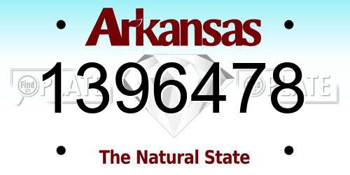1396478 Arkansas License Plate