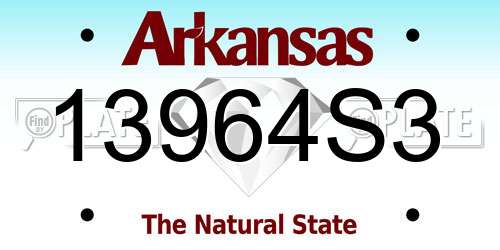 13964S3 Arkansas License Plate