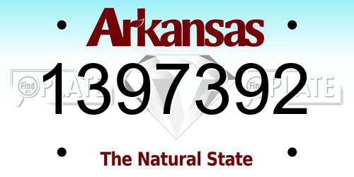 1397392 Arkansas License Plate