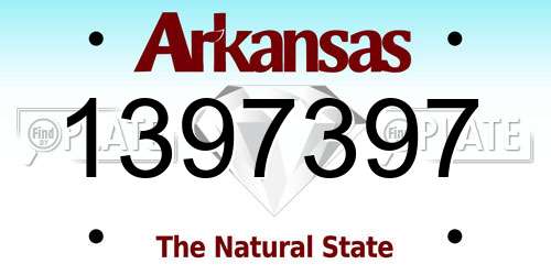 1397397 Arkansas License Plate