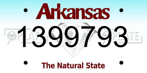 1399793 Arkansas License Plate