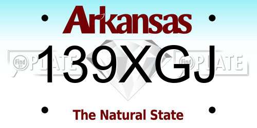 139XGJ Arkansas License Plate