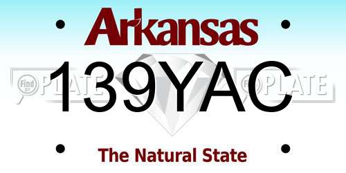 139YAC Arkansas License Plate