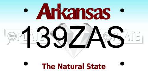 139ZAS Arkansas License Plate