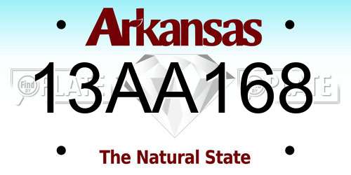 13AA168 Arkansas License Plate