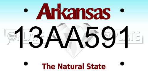 13AA591 Arkansas License Plate