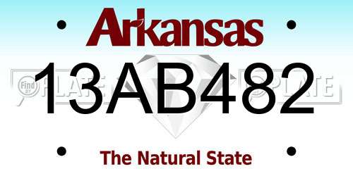 13AB482 Arkansas License Plate