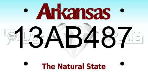 13AB487 Arkansas License Plate
