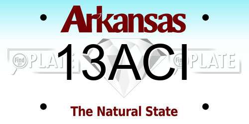 13ACI Arkansas License Plate