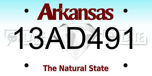 13AD491 Arkansas License Plate