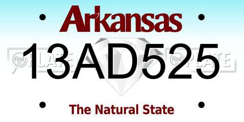 13AD525 Arkansas License Plate