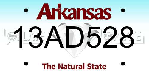 13AD528 Arkansas License Plate