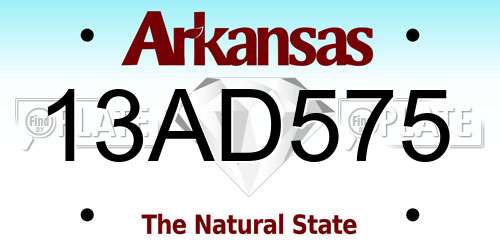 13AD575 Arkansas License Plate