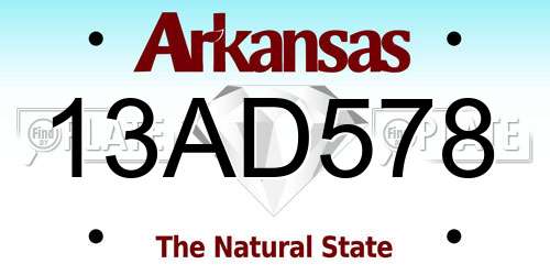 13AD578 Arkansas License Plate