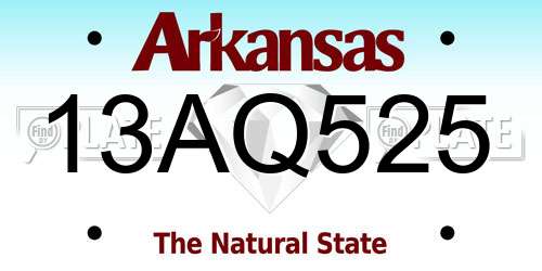 13AQ525 Arkansas License Plate