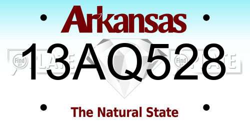 13AQ528 Arkansas License Plate