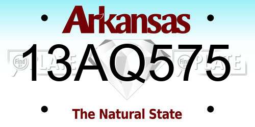 13AQ575 Arkansas License Plate