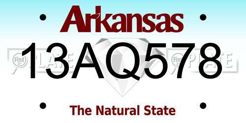 13AQ578 Arkansas License Plate