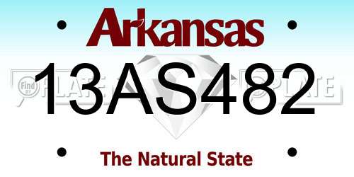 13AS482 Arkansas License Plate