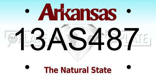 13AS487 Arkansas License Plate