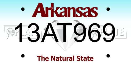 13AT969 Arkansas License Plate