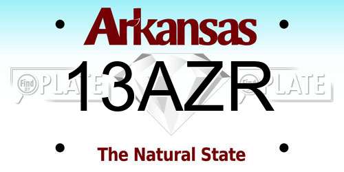 13AZR Arkansas License Plate