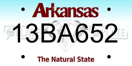 13BA652 Arkansas License Plate